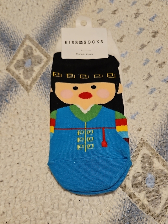 Kiss Accessories - Kiss Socks Blue Black Multicolor Girl Novelty Ankle Socks